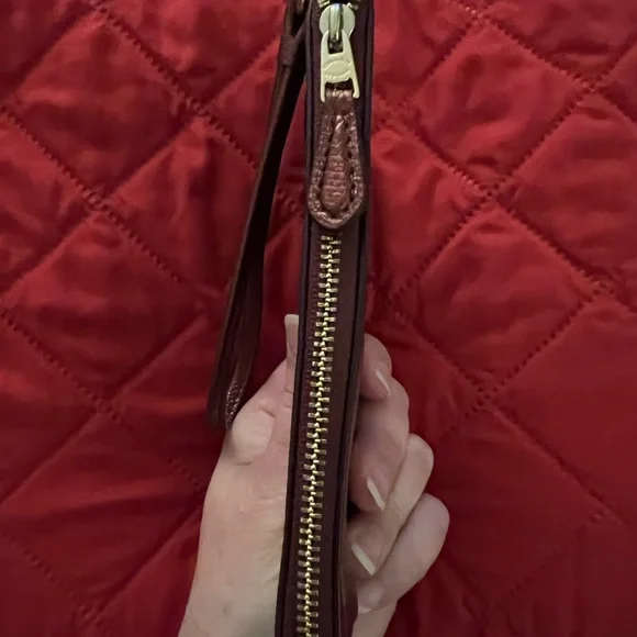 Coach Red Textured Leather Wristlet - Picture 9 of 13